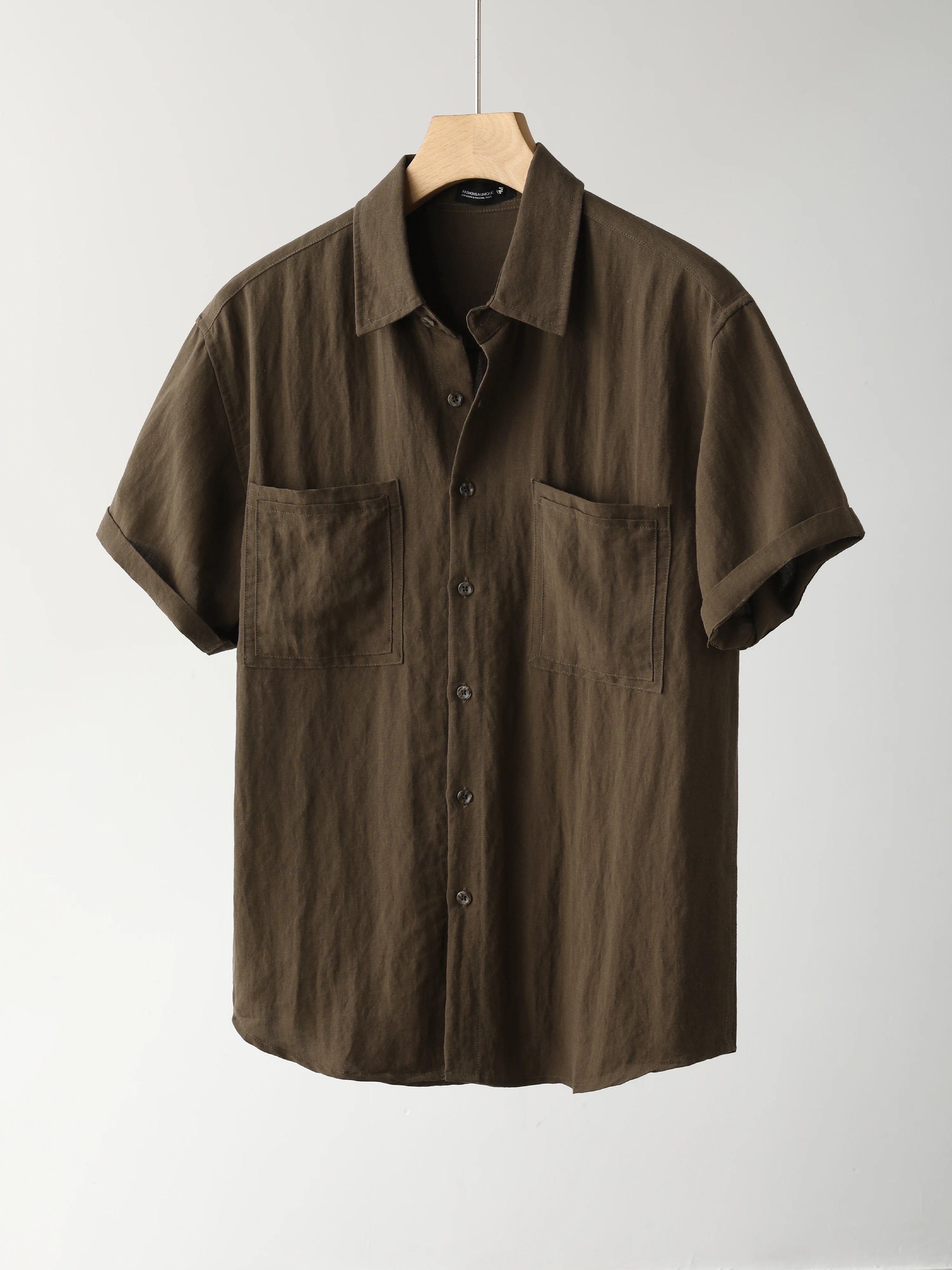 Lyocell Blended Linen Thin Breathable Short Sleeve Shirt FE0728
