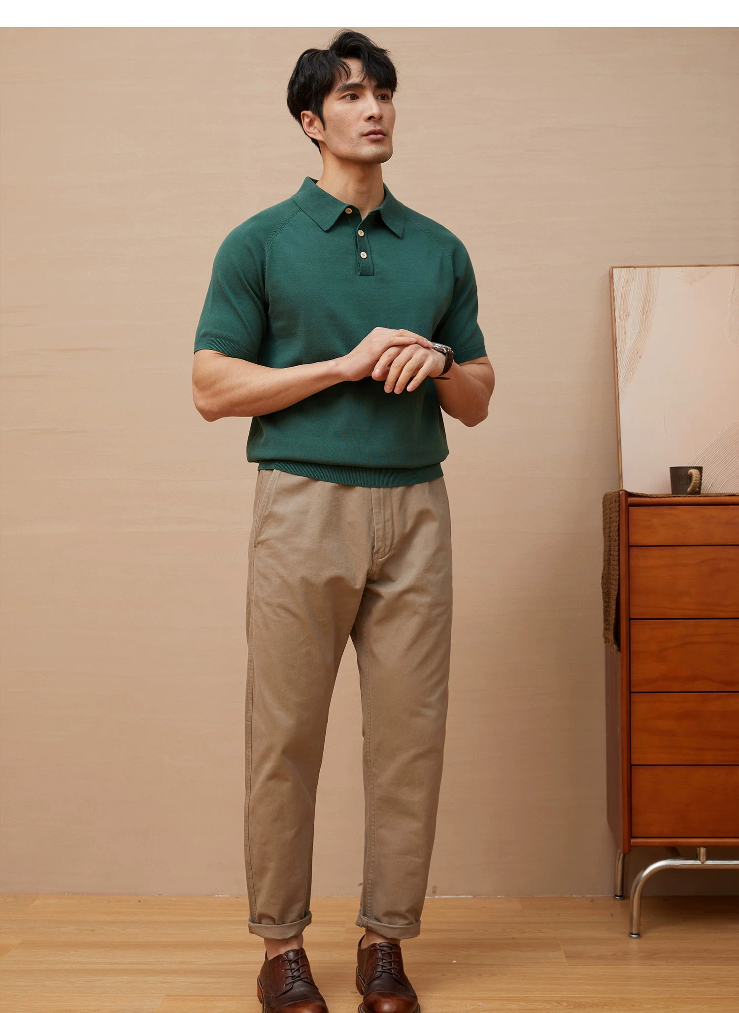 Italian polo knitted polo shirt FE0713