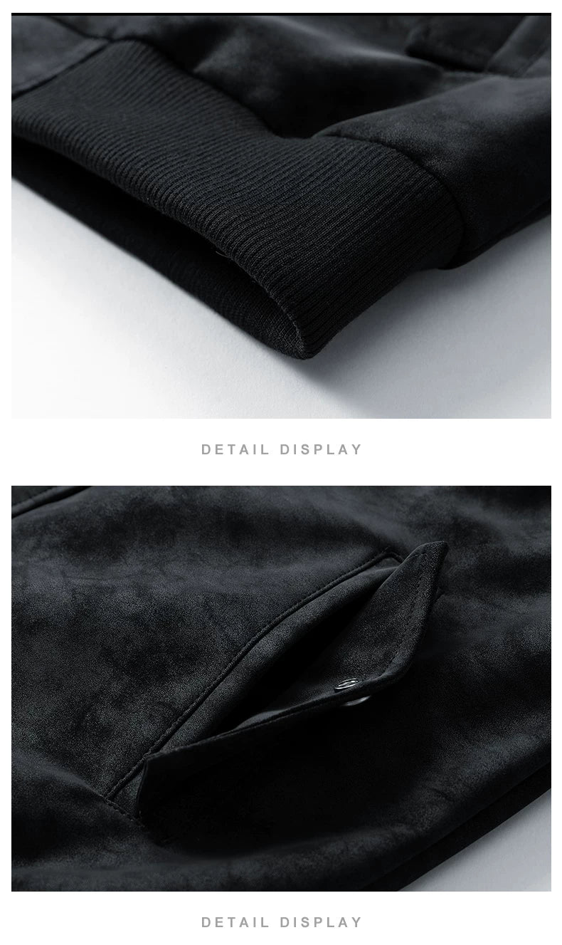 Spring PU leather jacket hooded jacket FE0703