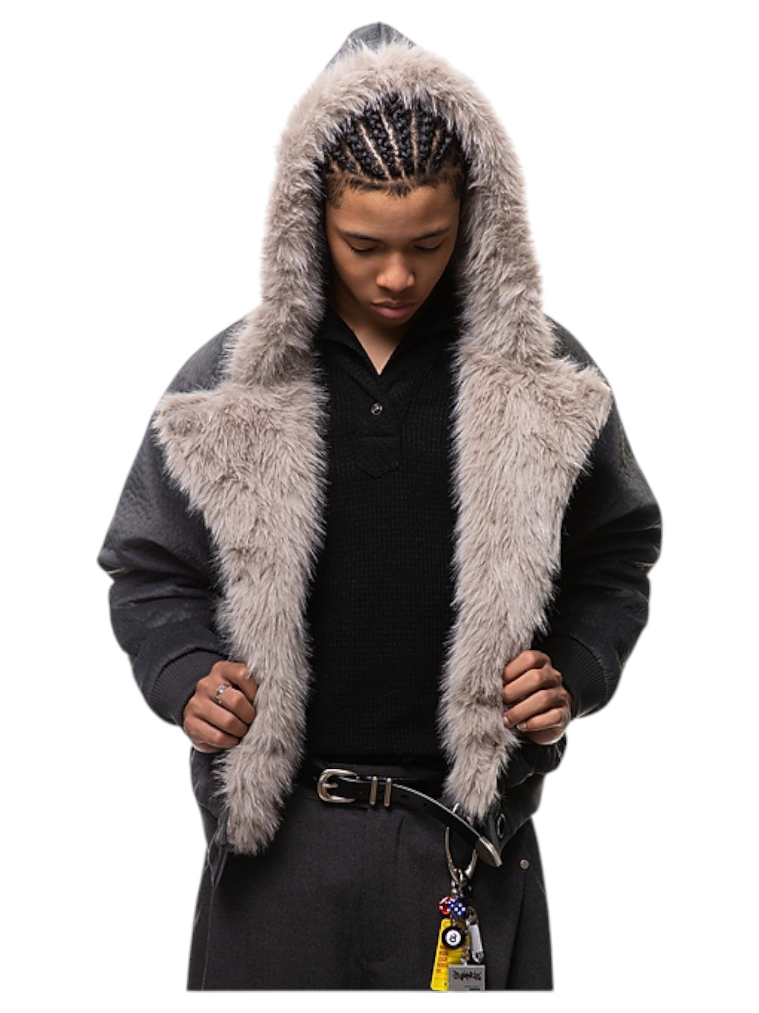 FAUX FUR-COLLAR PADDED JACKET FE0146