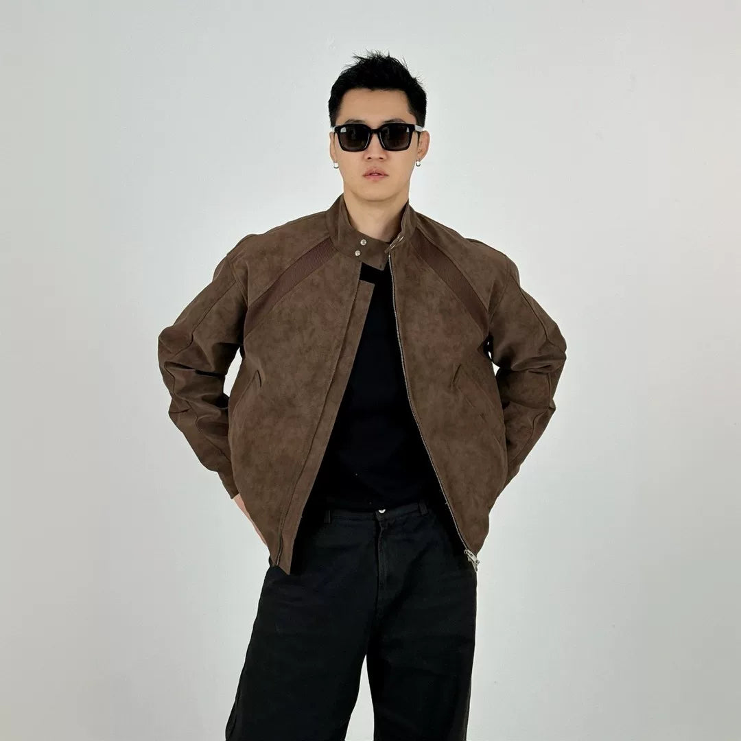 American tie-dye stand-up collar flight jacket FE0702