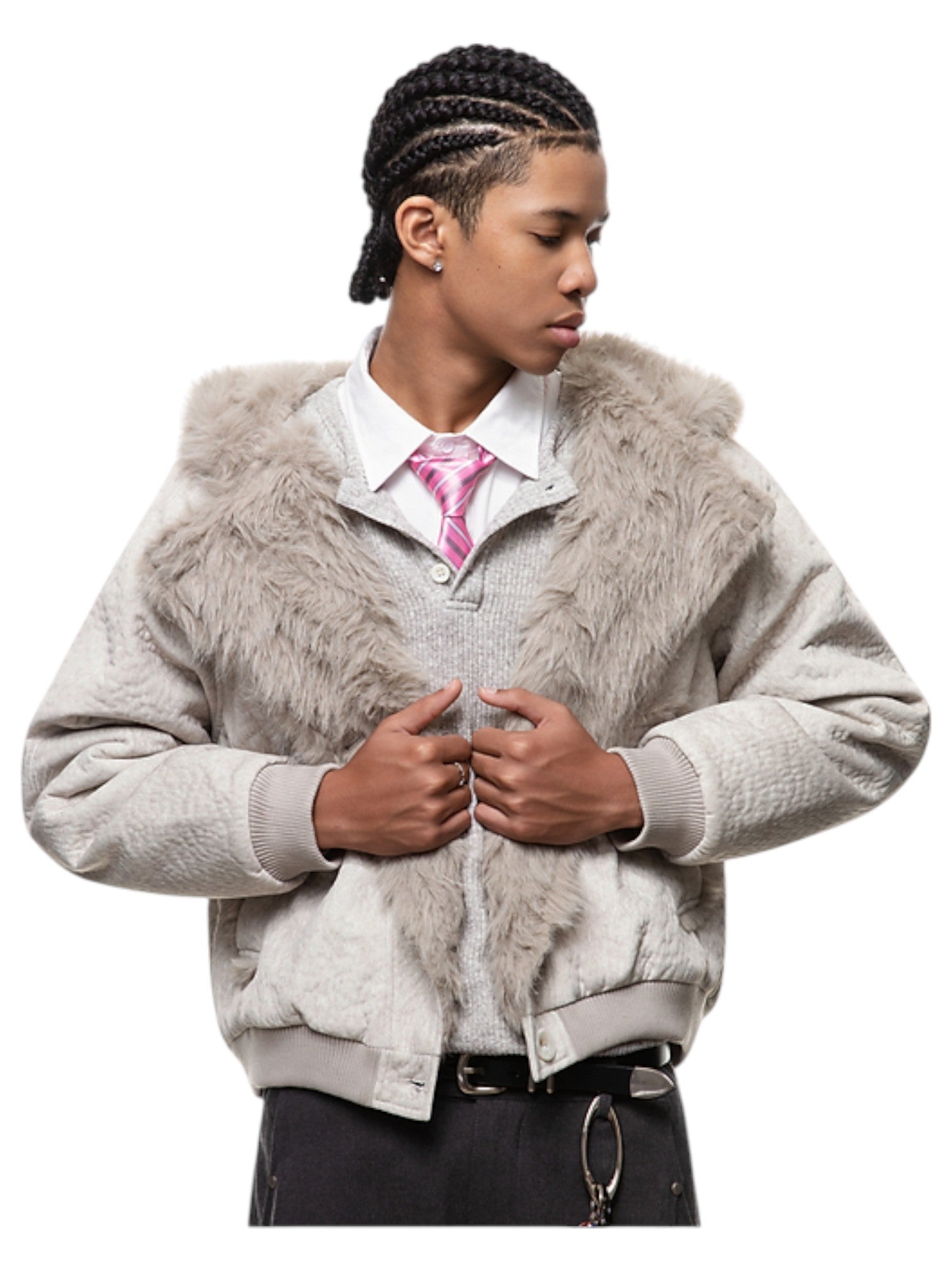 FAUX FUR-COLLAR PADDED JACKET FE0146