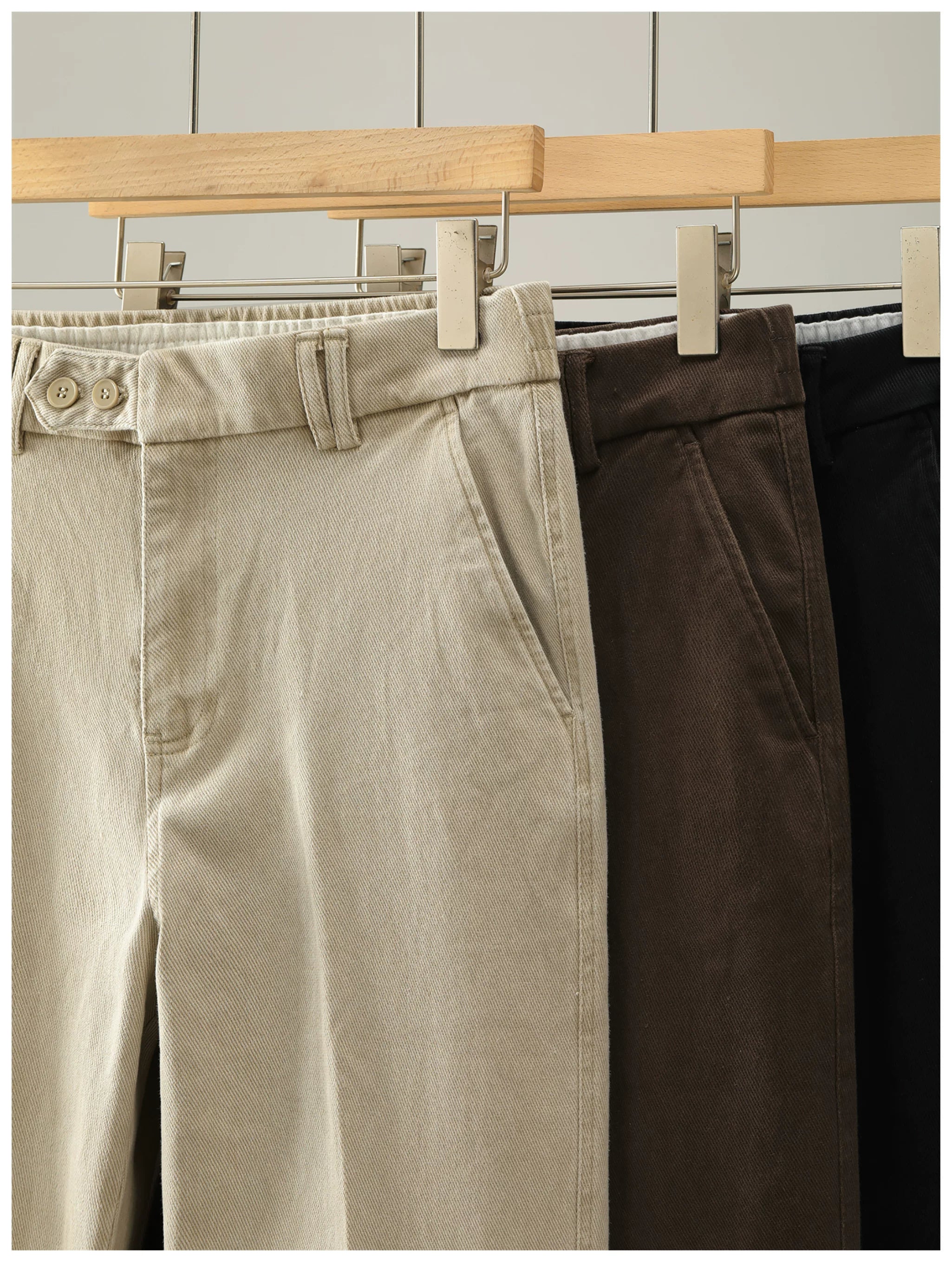 Tencel Lyocell Blended Men's Twill Straight Casual Pants FE0736