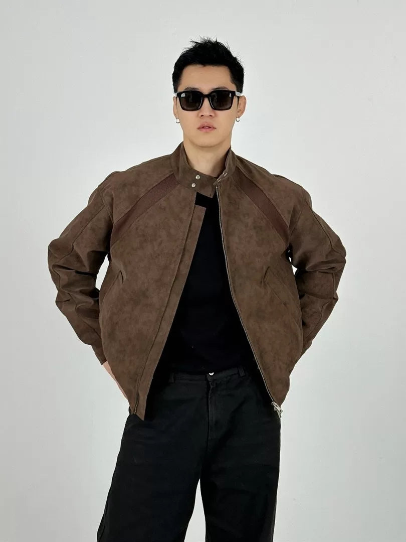 American tie-dye stand-up collar flight jacket FE0702