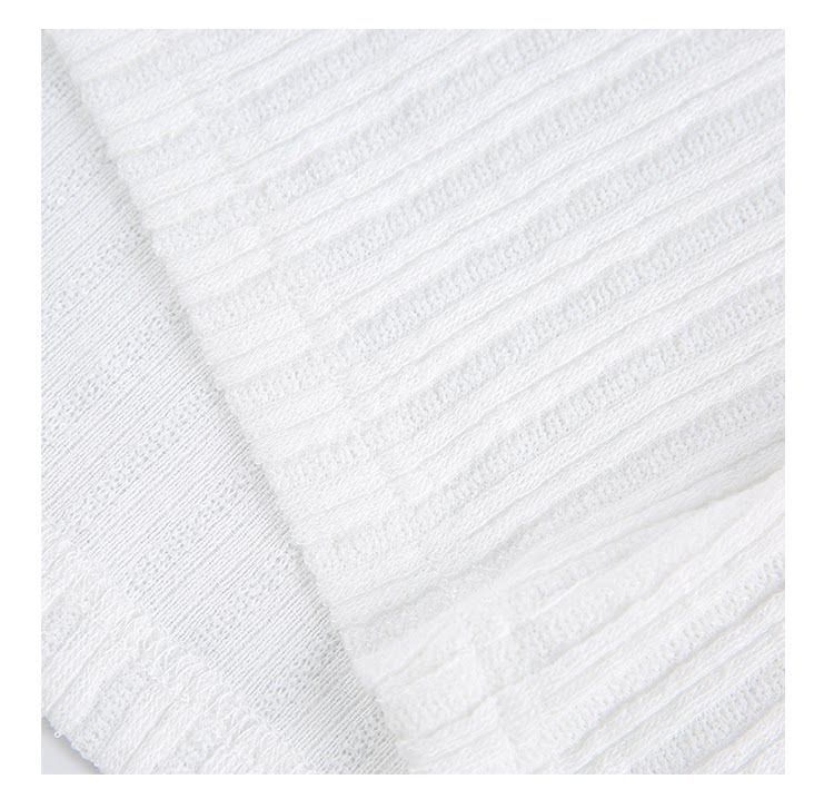 Texture Henry Neck Short Sleeve T-Shirt Button V-Neck Vintage Pit Strip Knitted FE0724