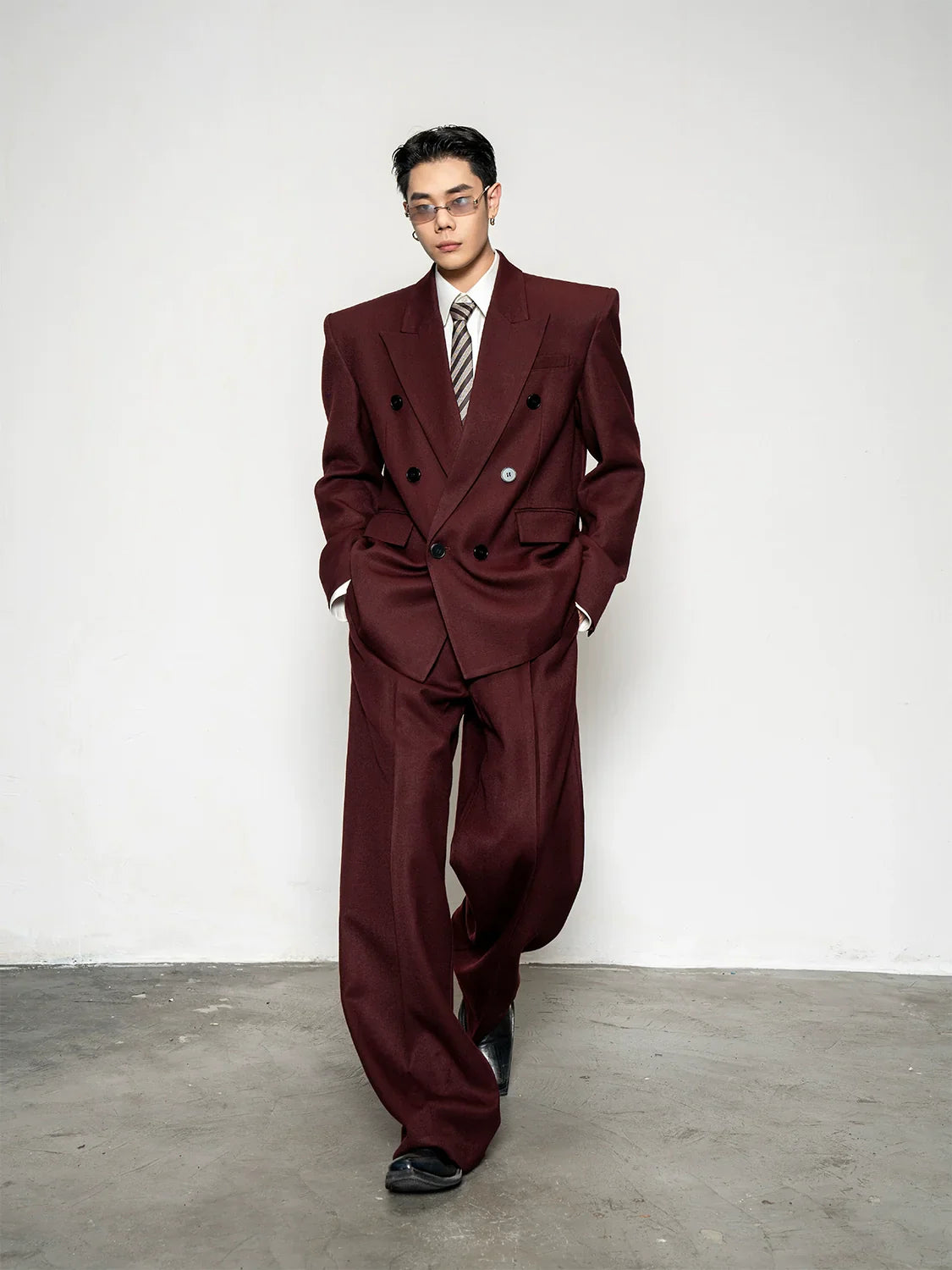 men's loose and wide trousers two-piece set FE0599