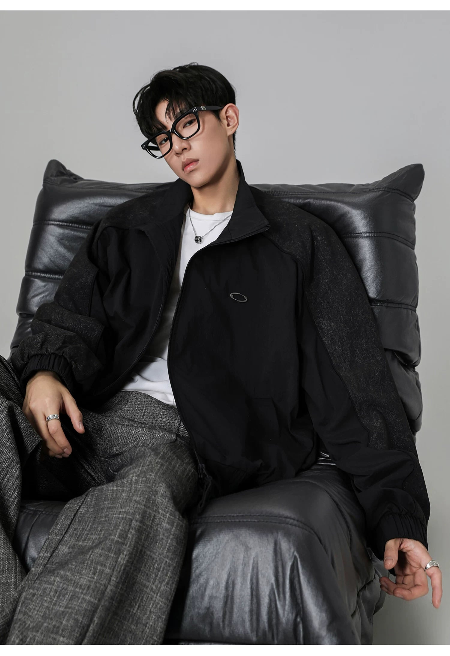 Stitching sports stand-up collar jacket FE0710