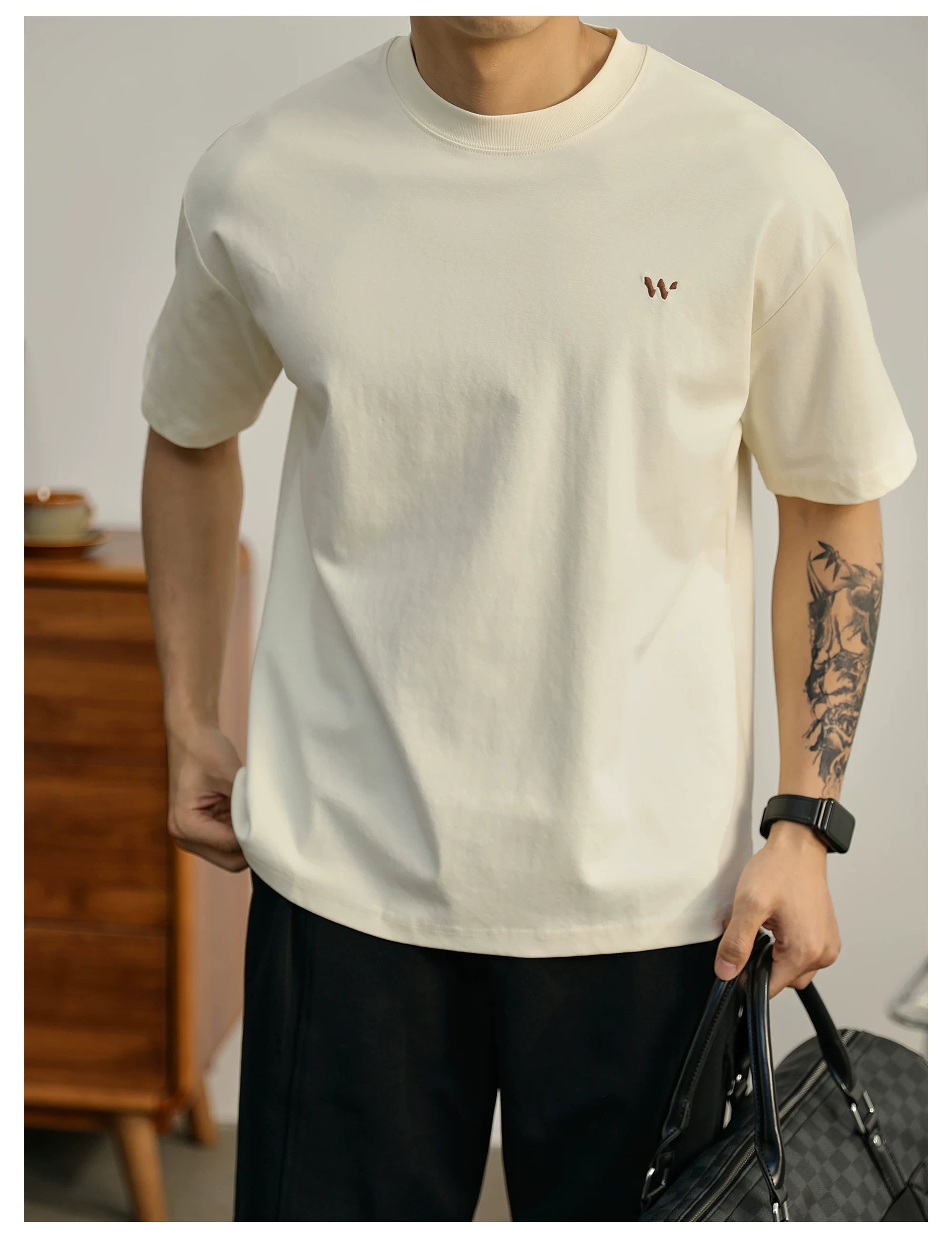 Men's simple luxury temperament casual T-shirt FE0731