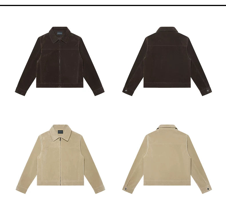 Old Money Short Imitation Velvet Lapel Jacket FE0707