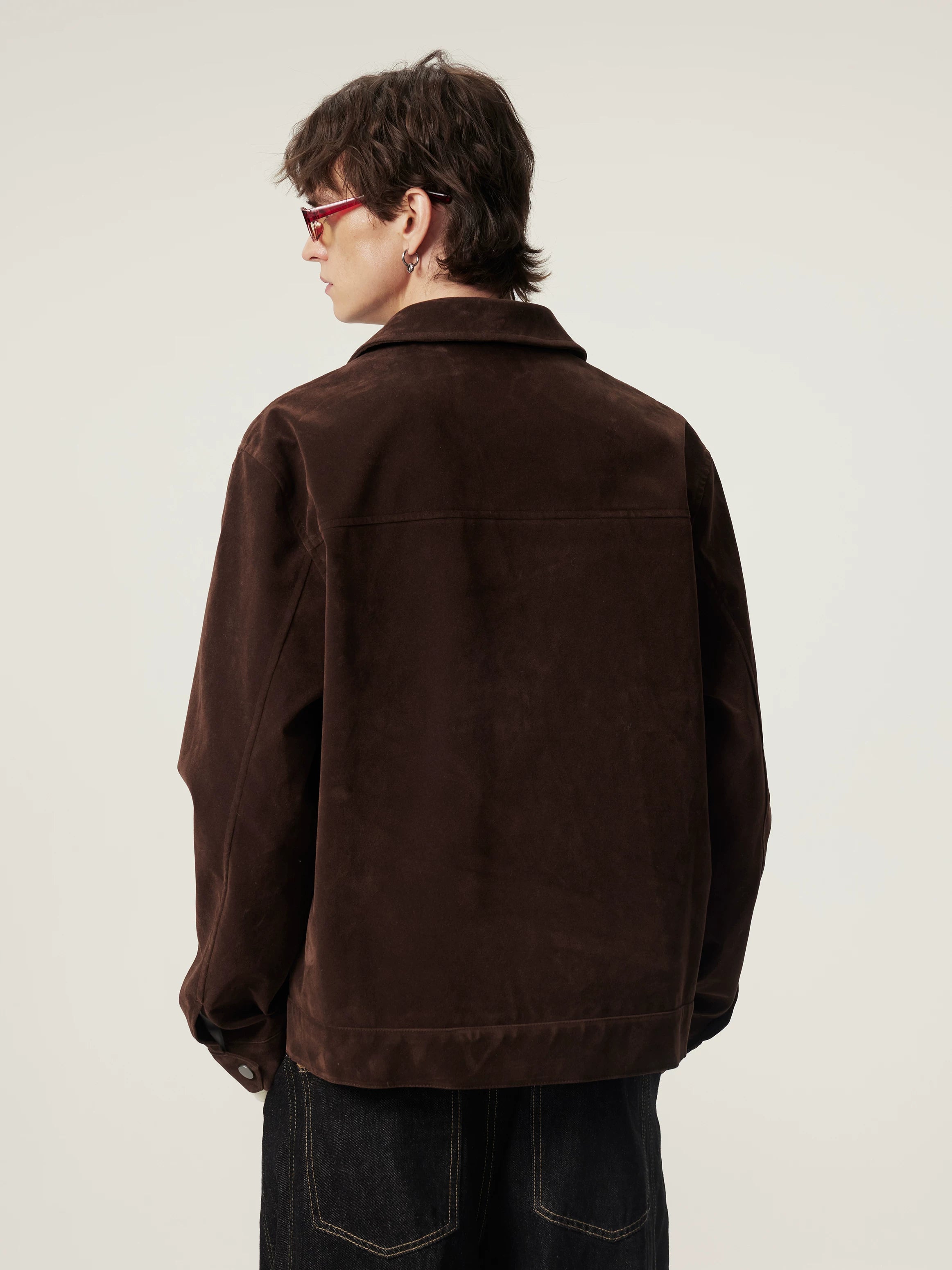 Old Money Short Imitation Velvet Lapel Jacket FE0707