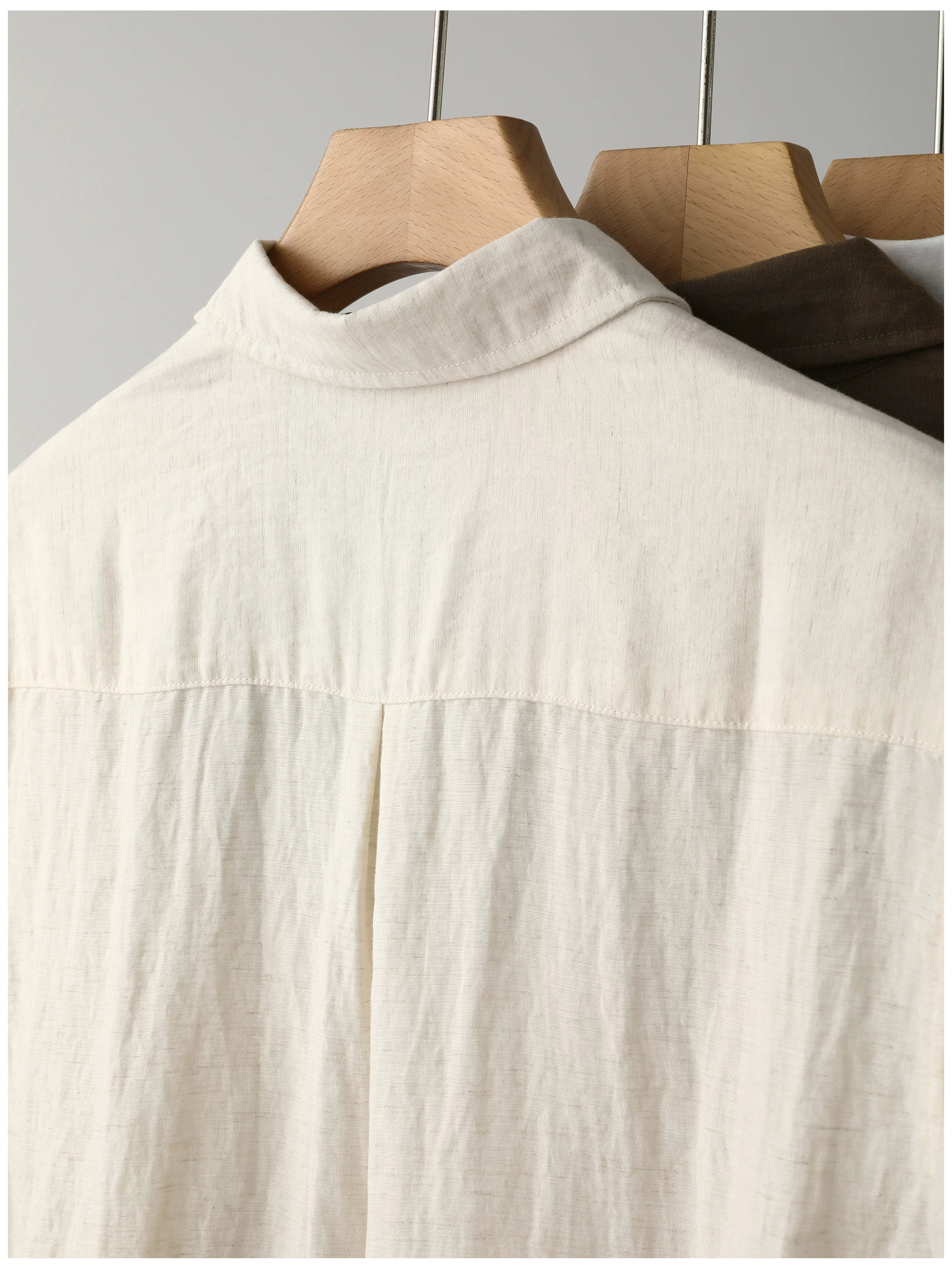 Lyocell Blended Linen Thin Breathable Short Sleeve Shirt FE0728