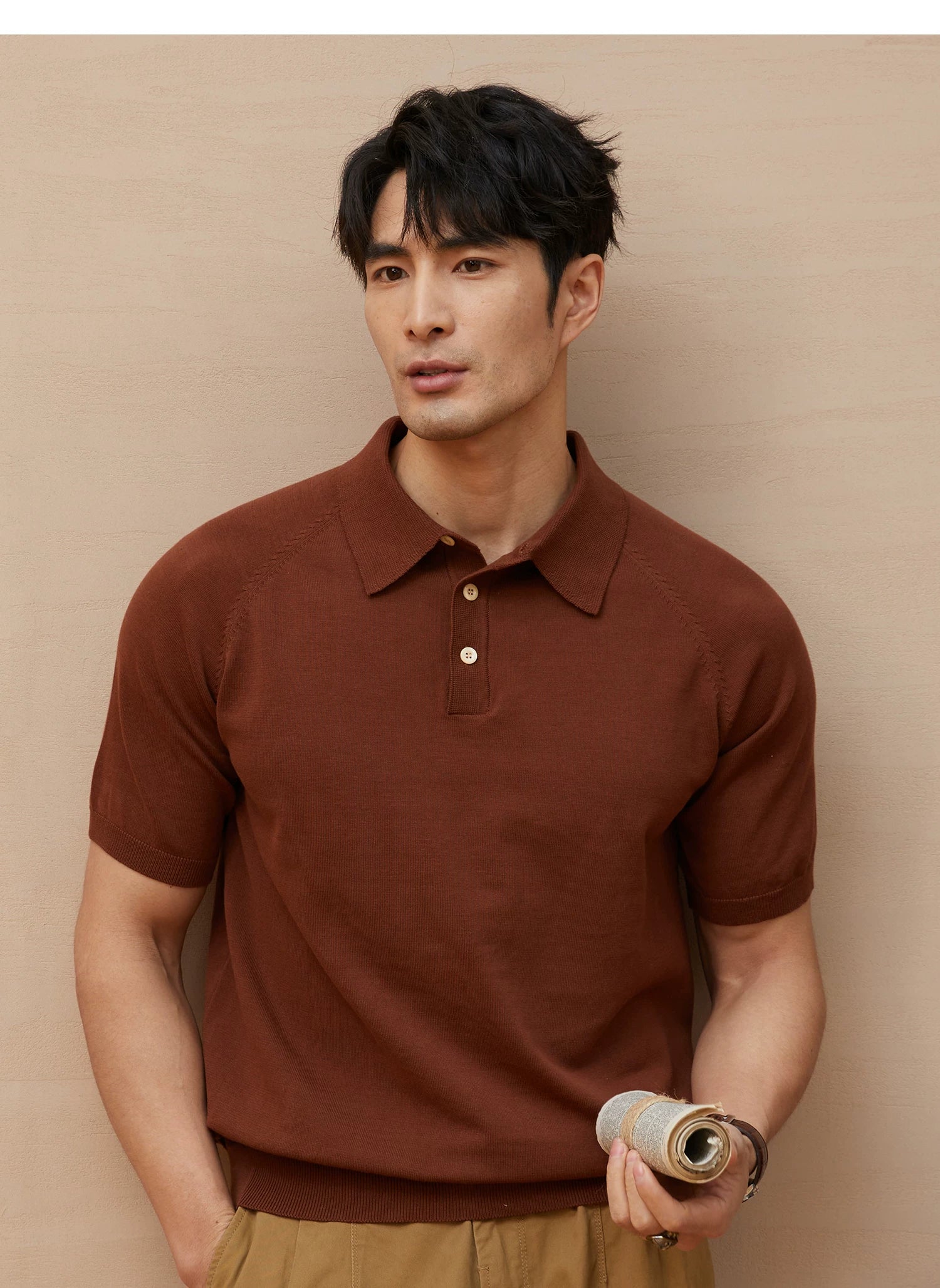 Italian polo knitted polo shirt FE0713
