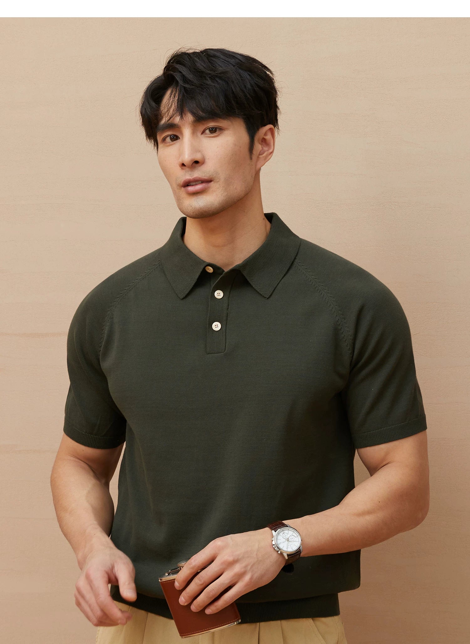 Italian polo knitted polo shirt FE0713