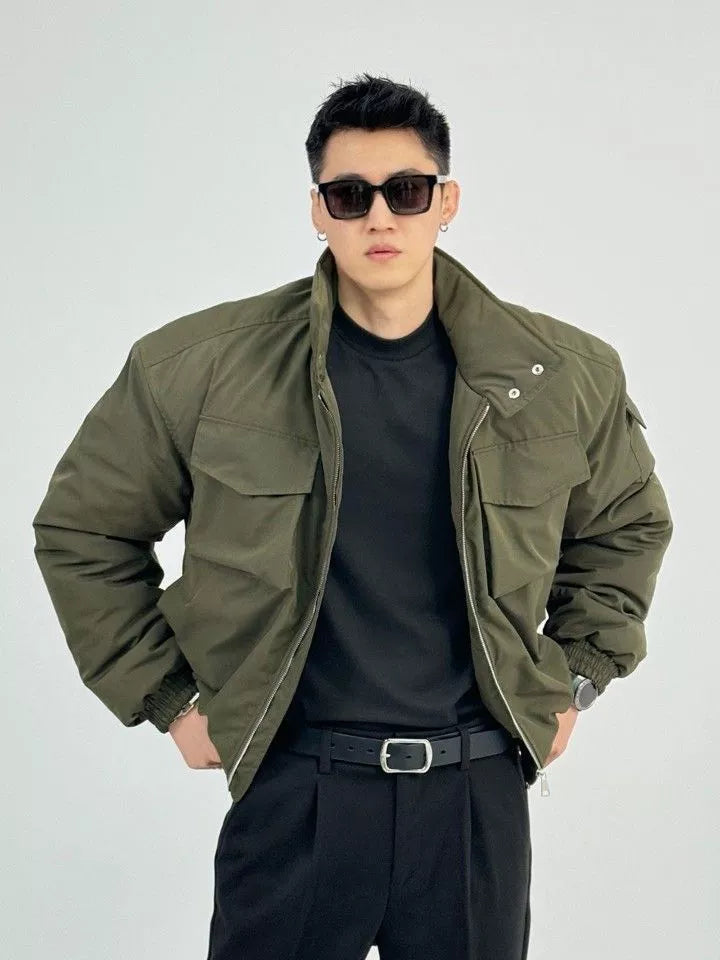 American stand-up collar tooling cotton-padded jacket FE0245