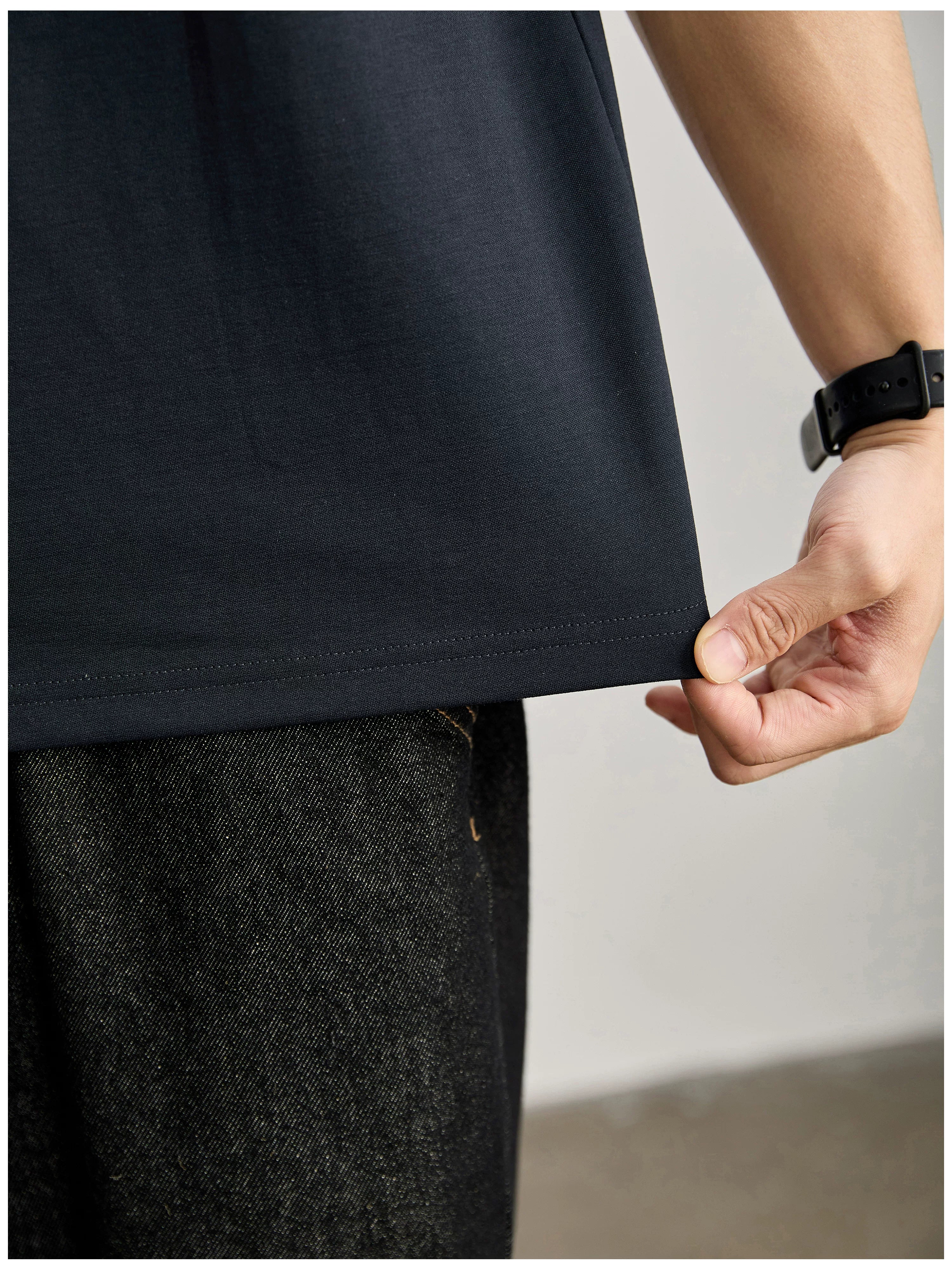 Simple washed cotton short-sleeved T-shirt FE0738