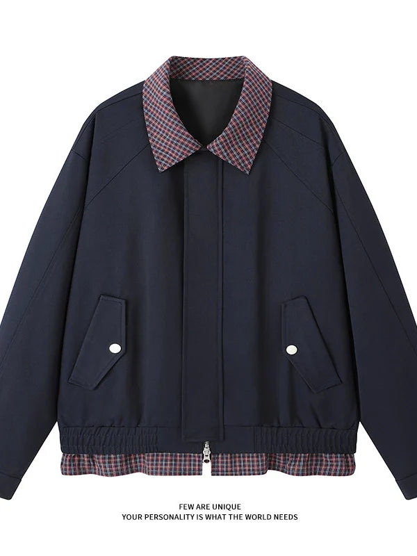 American high street lapel personalized splicing jacket FE0689