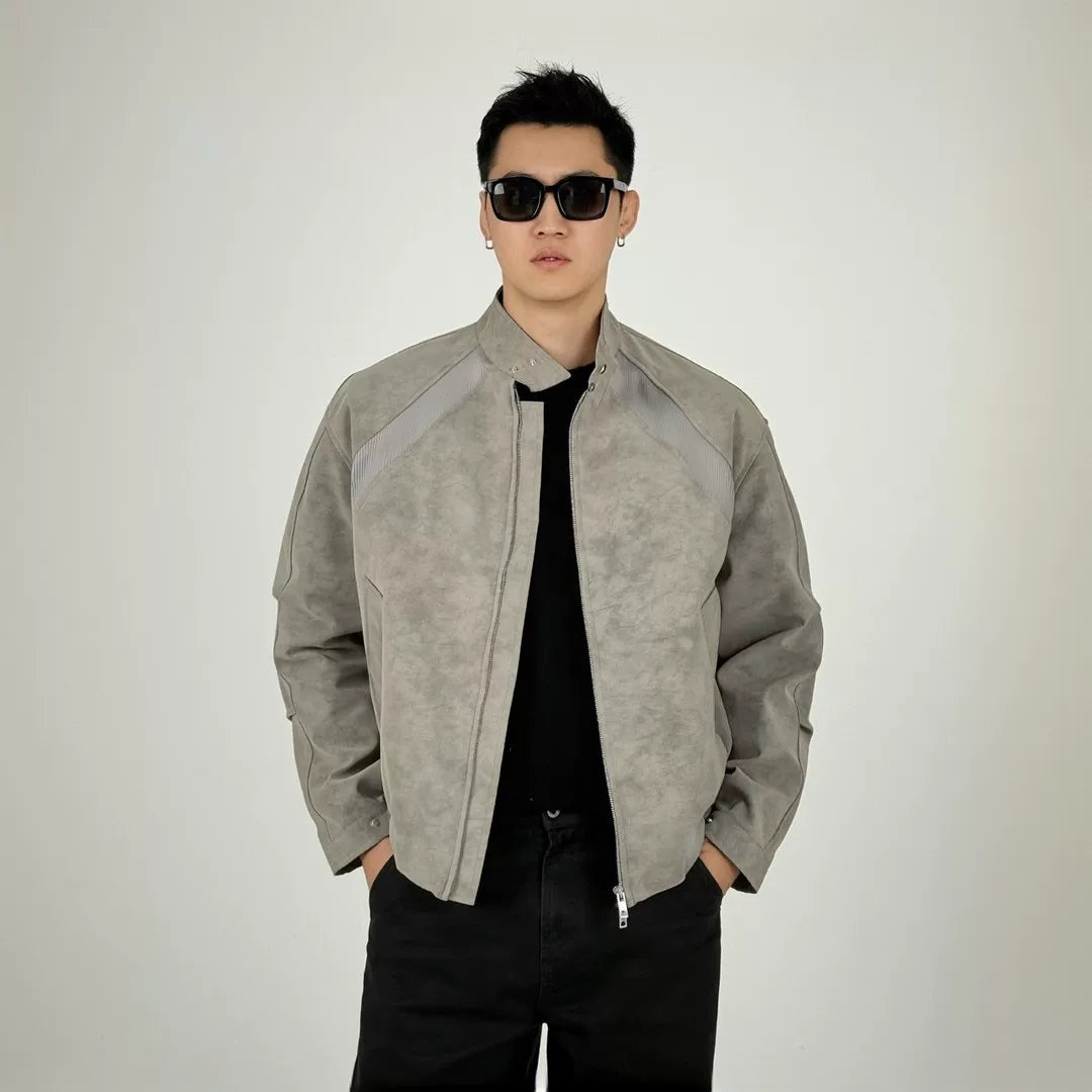 American tie-dye stand-up collar flight jacket FE0702