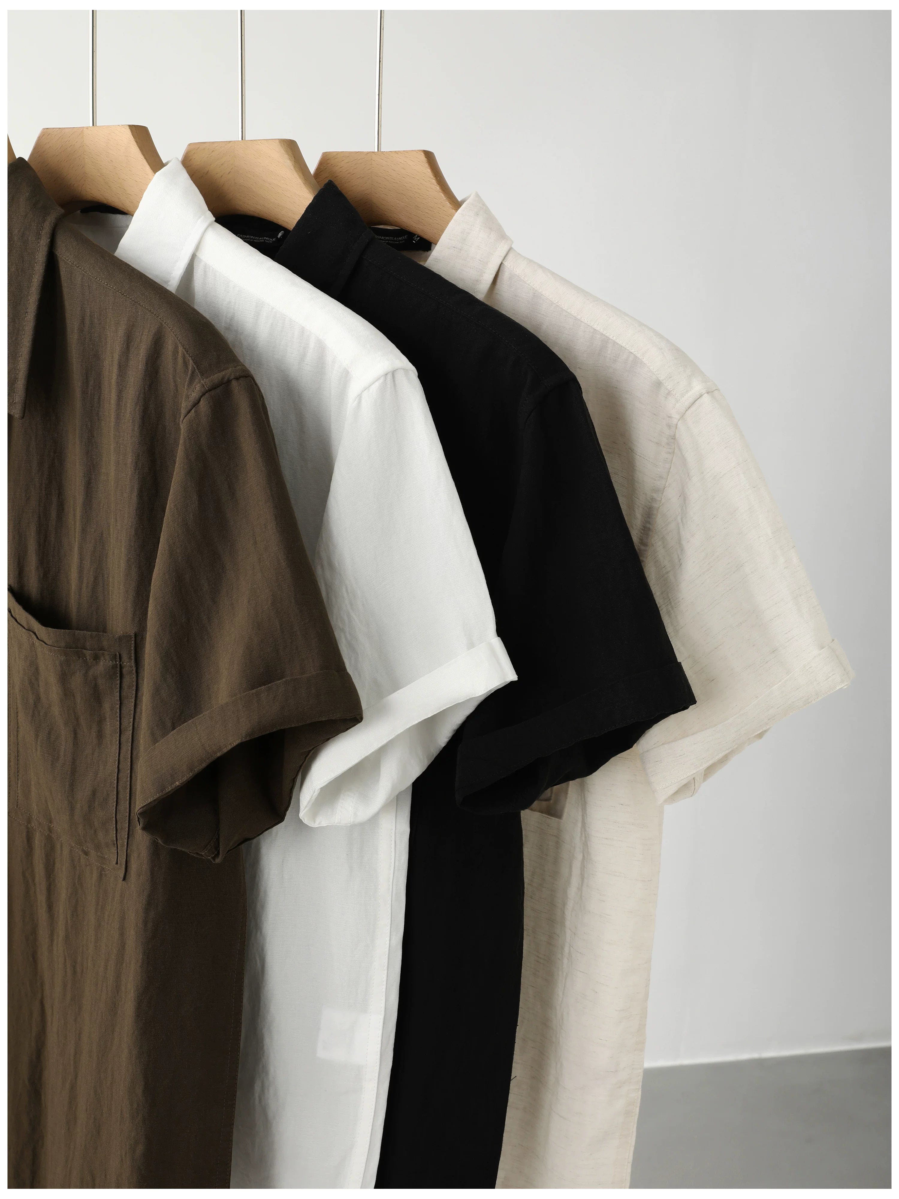 Lyocell Blended Linen Thin Breathable Short Sleeve Shirt FE0728