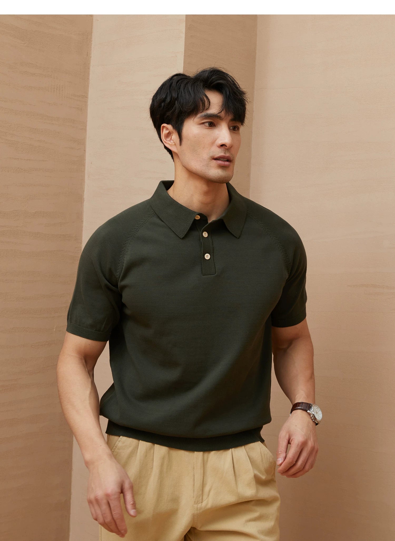 Italian polo knitted polo shirt FE0713