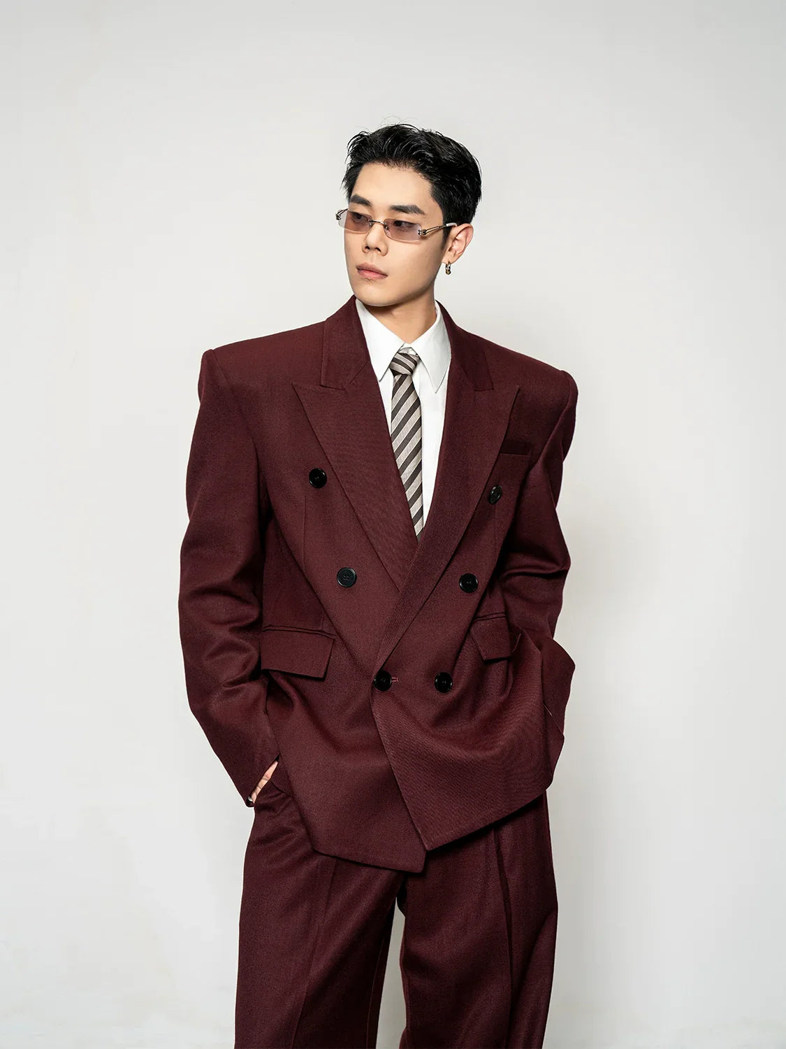 men's loose and wide trousers two-piece set FE0599