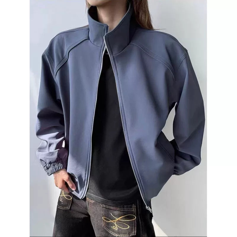 Men's spring American deconstruction stand-up collar baseball jersey FE0705