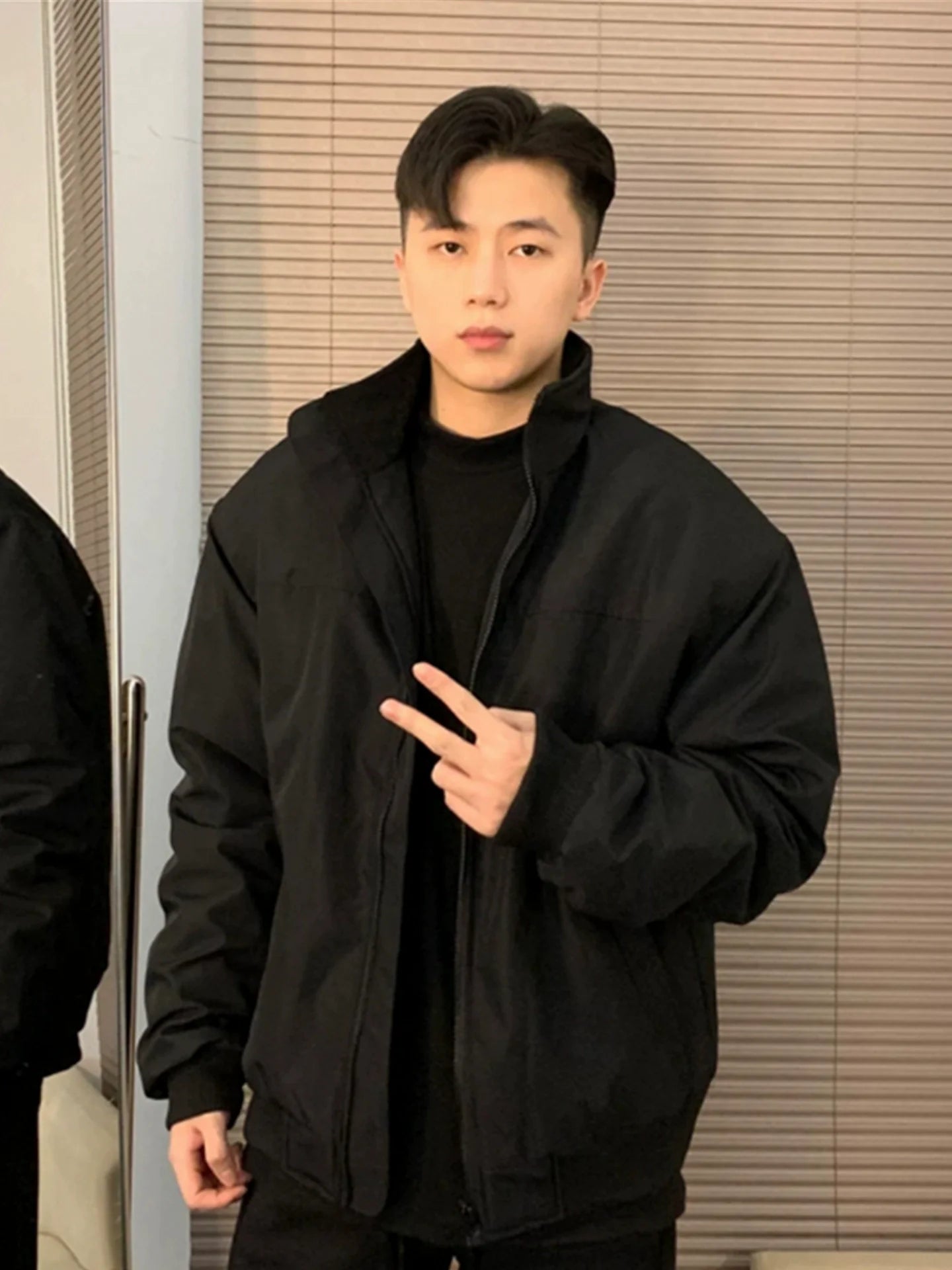 Black Padded Flight Jacket FE0253