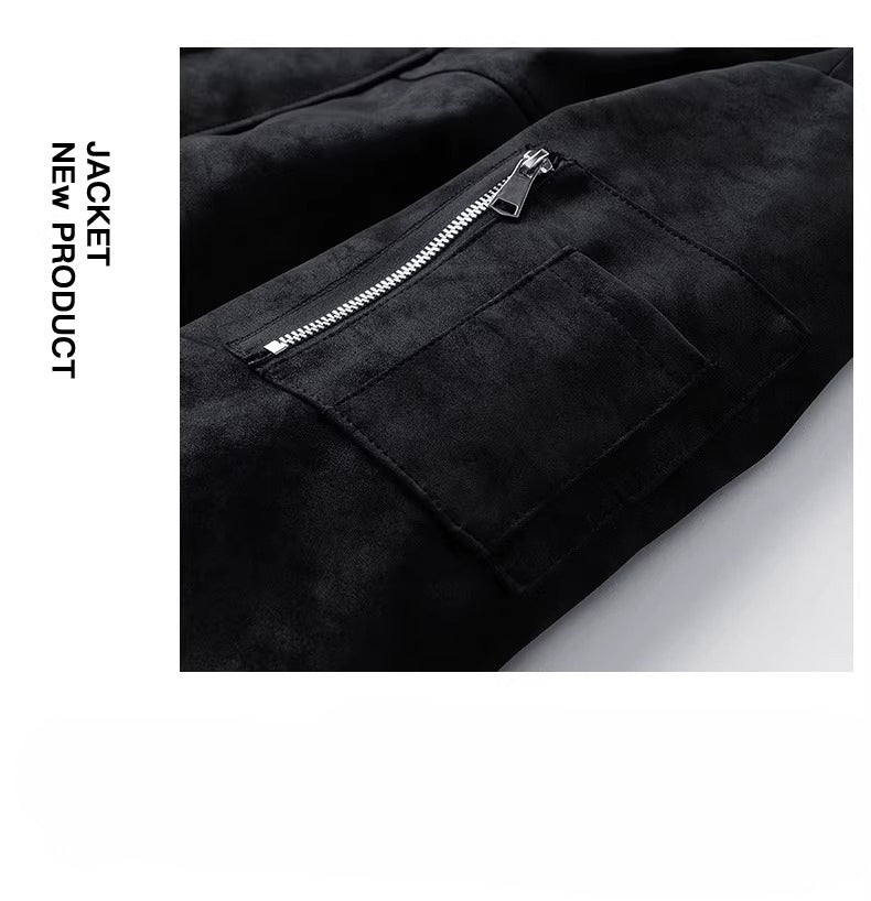 Spring PU leather jacket hooded jacket FE0703