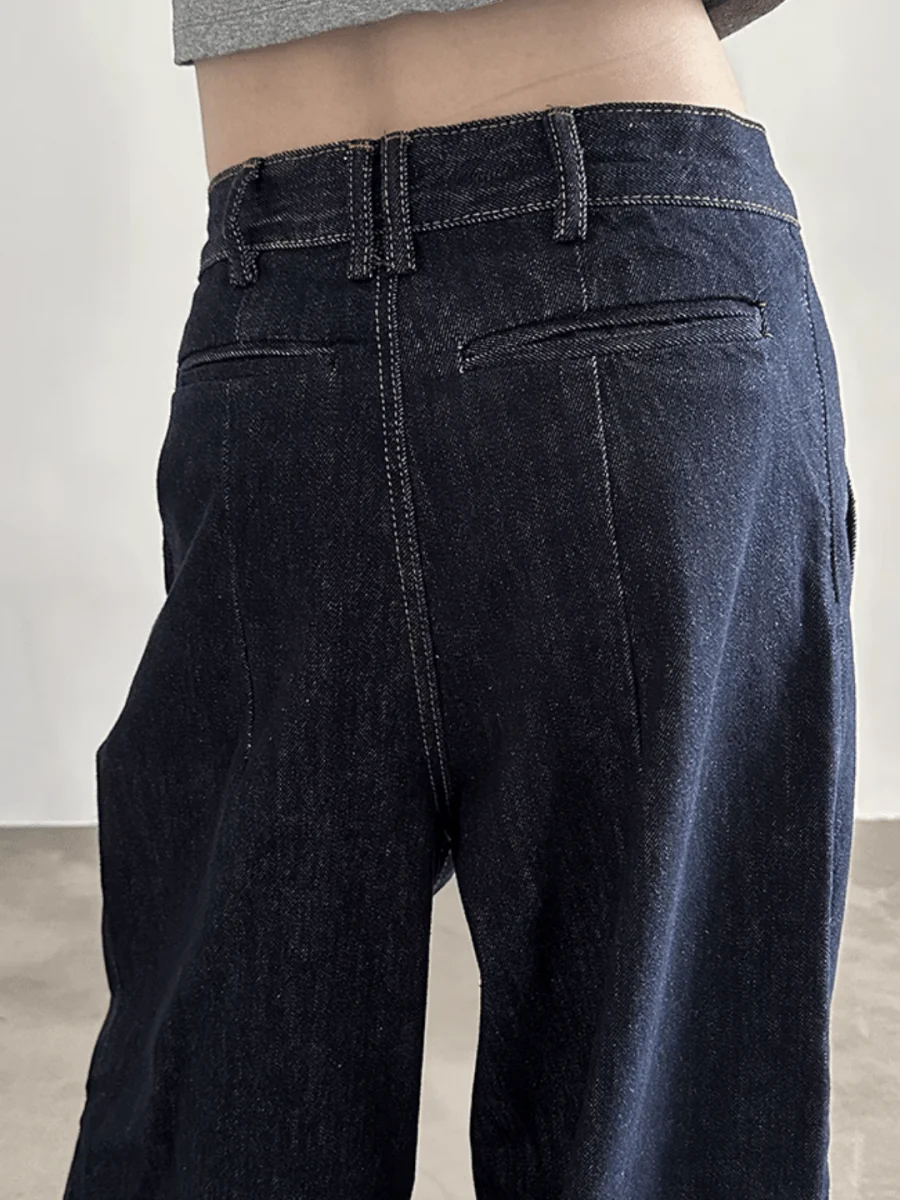 100% Cotton Wash Wide Leg Jeans FE0417