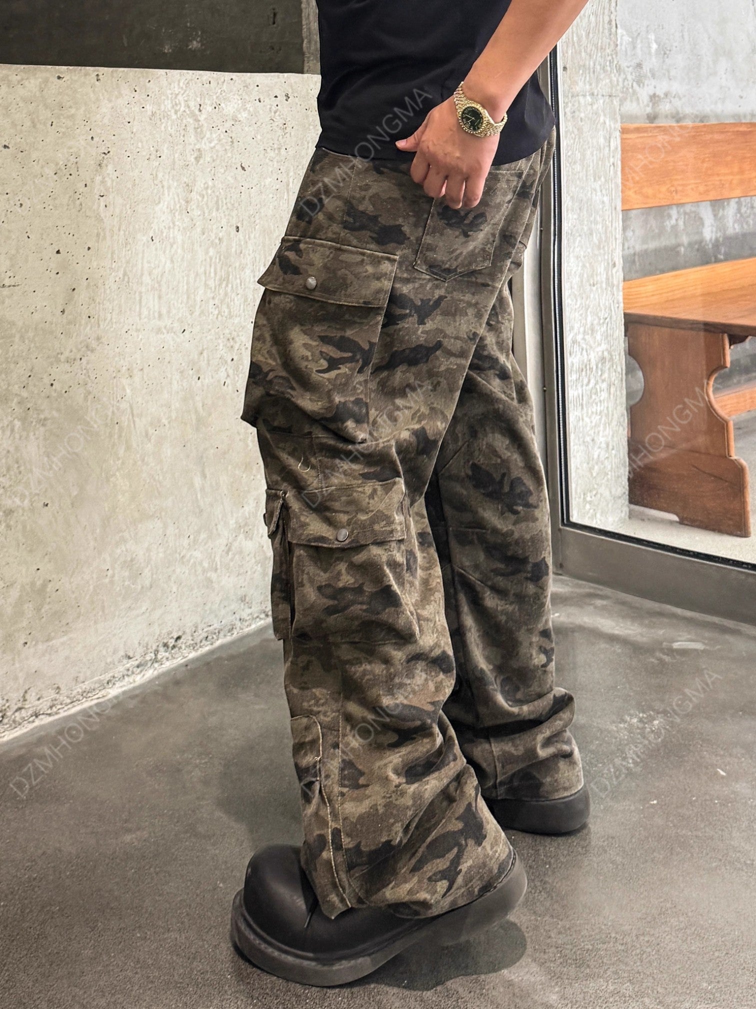 CAMO CARGO UTILITY TROUSERS FE0495