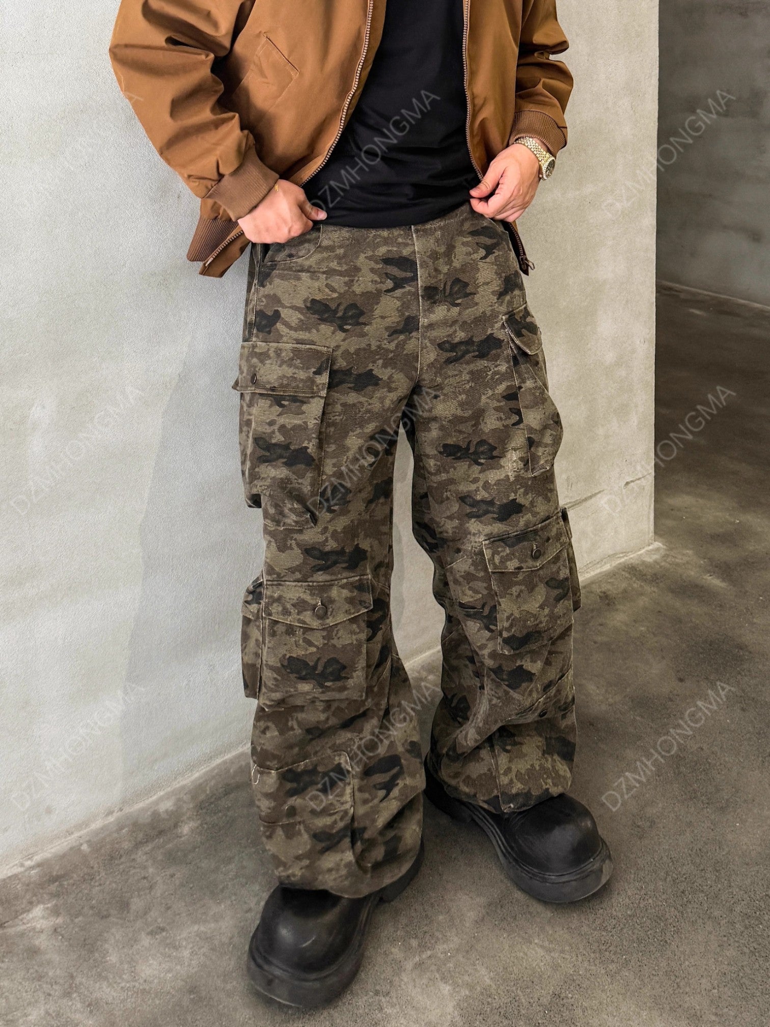 CAMO CARGO UTILITY TROUSERS FE0495