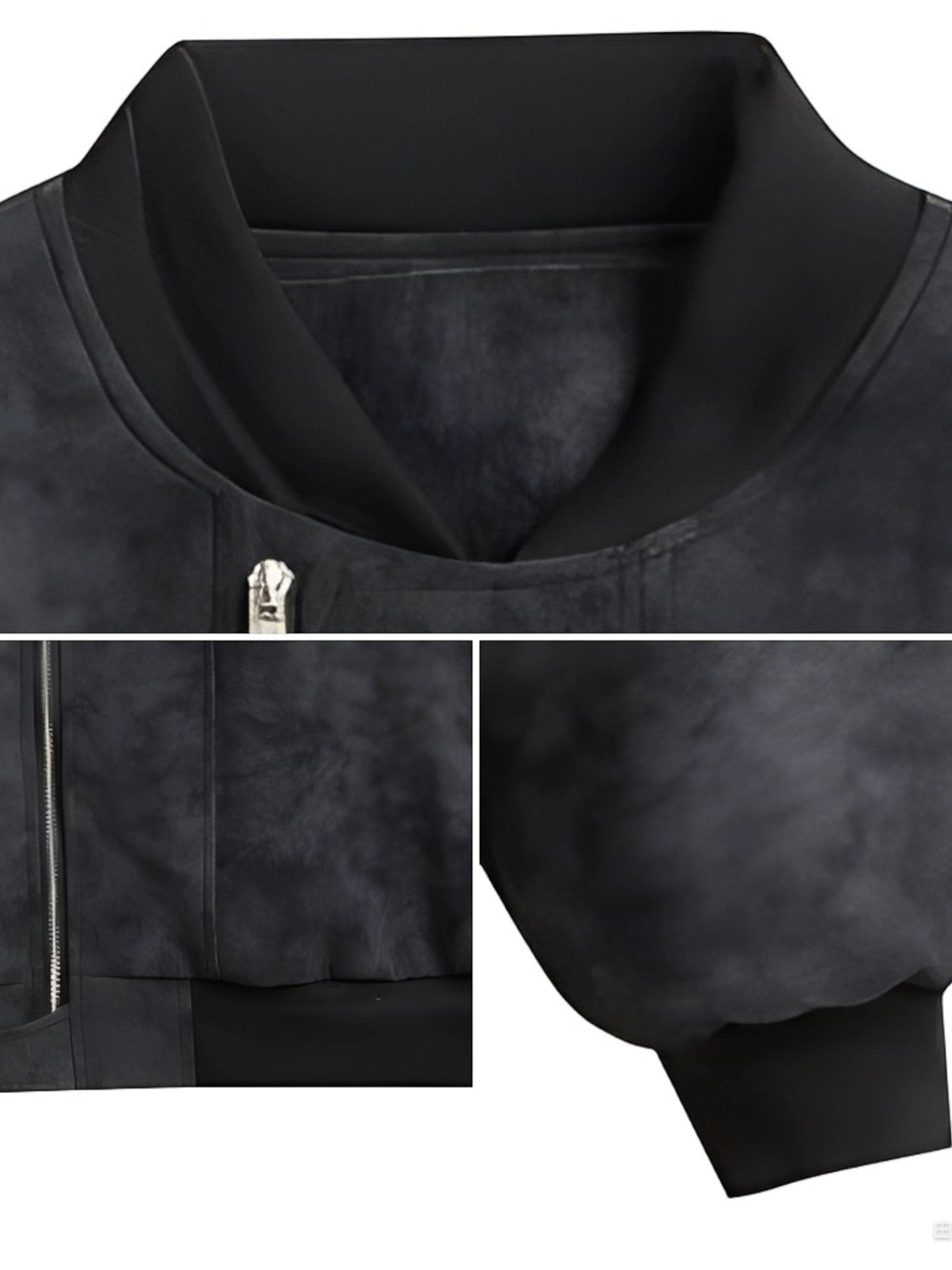 LOOSE STAND-COLLAR MOTO JACKET FE0217