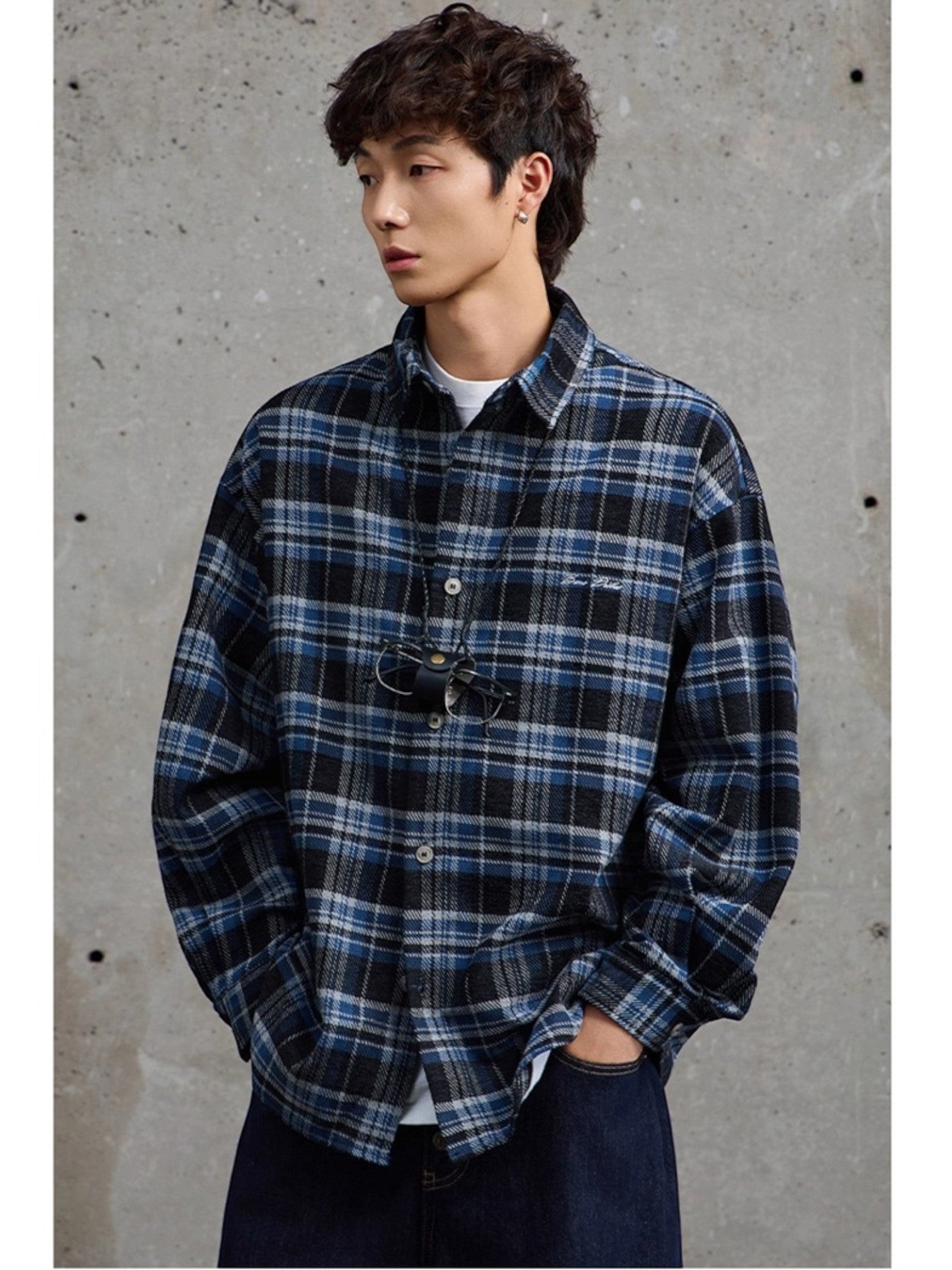 EMBROIDERED PLAID shirt FE0503