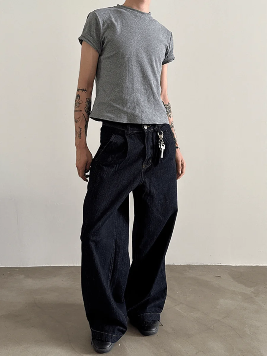 100% Cotton Wash Wide Leg Jeans FE0417
