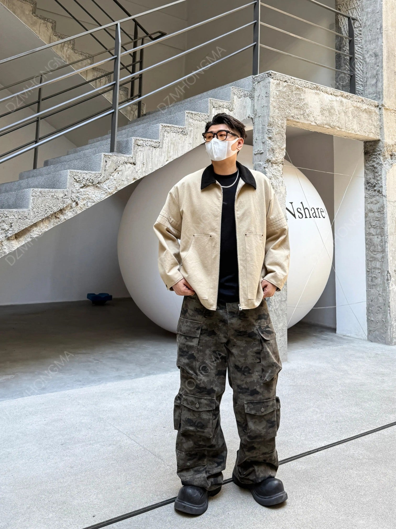 CAMO CARGO UTILITY TROUSERS FE0495