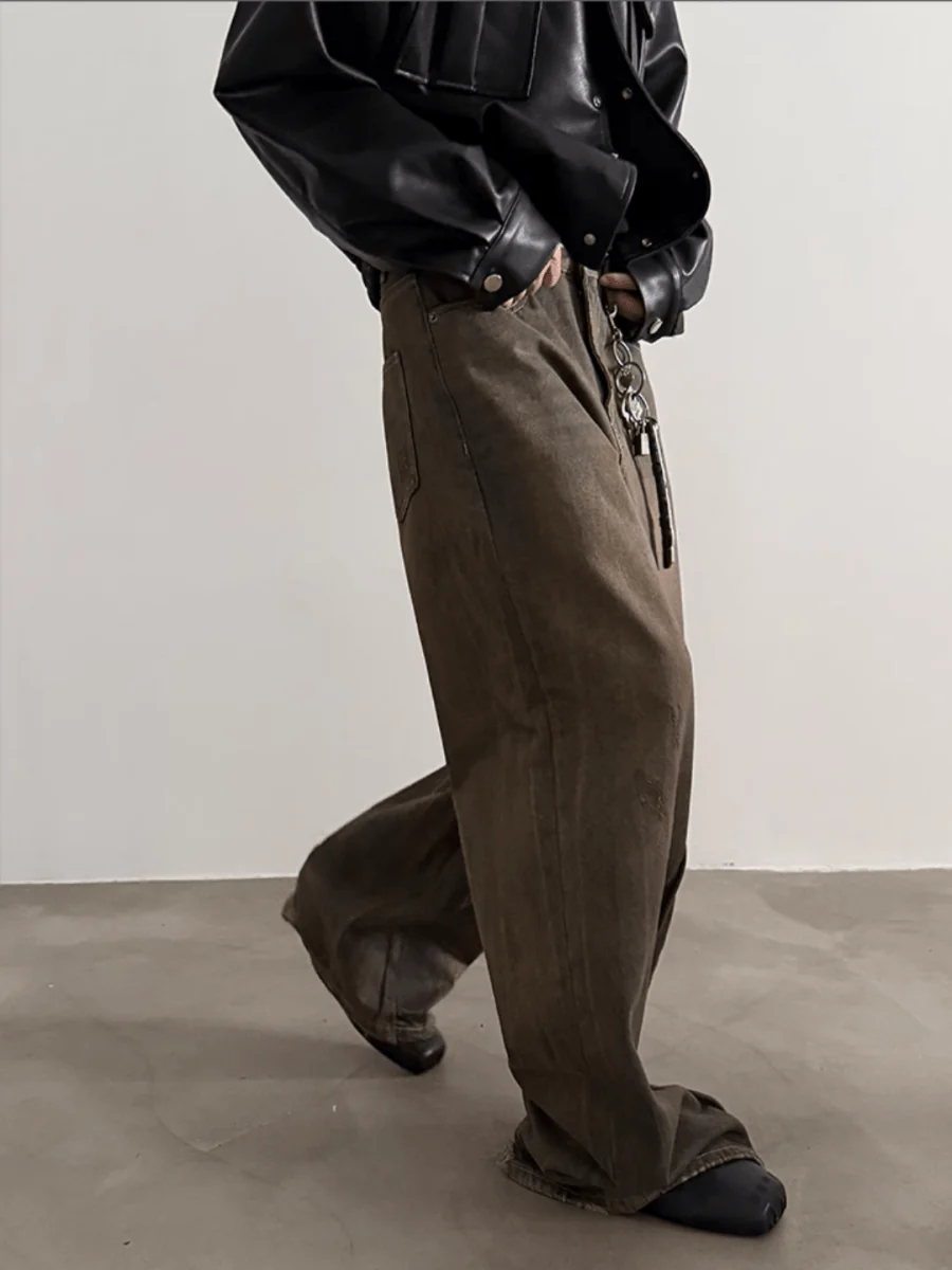 Brown Wide Leg Jeans FE0416