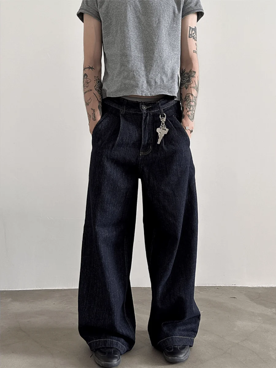 100% Cotton Wash Wide Leg Jeans FE0417