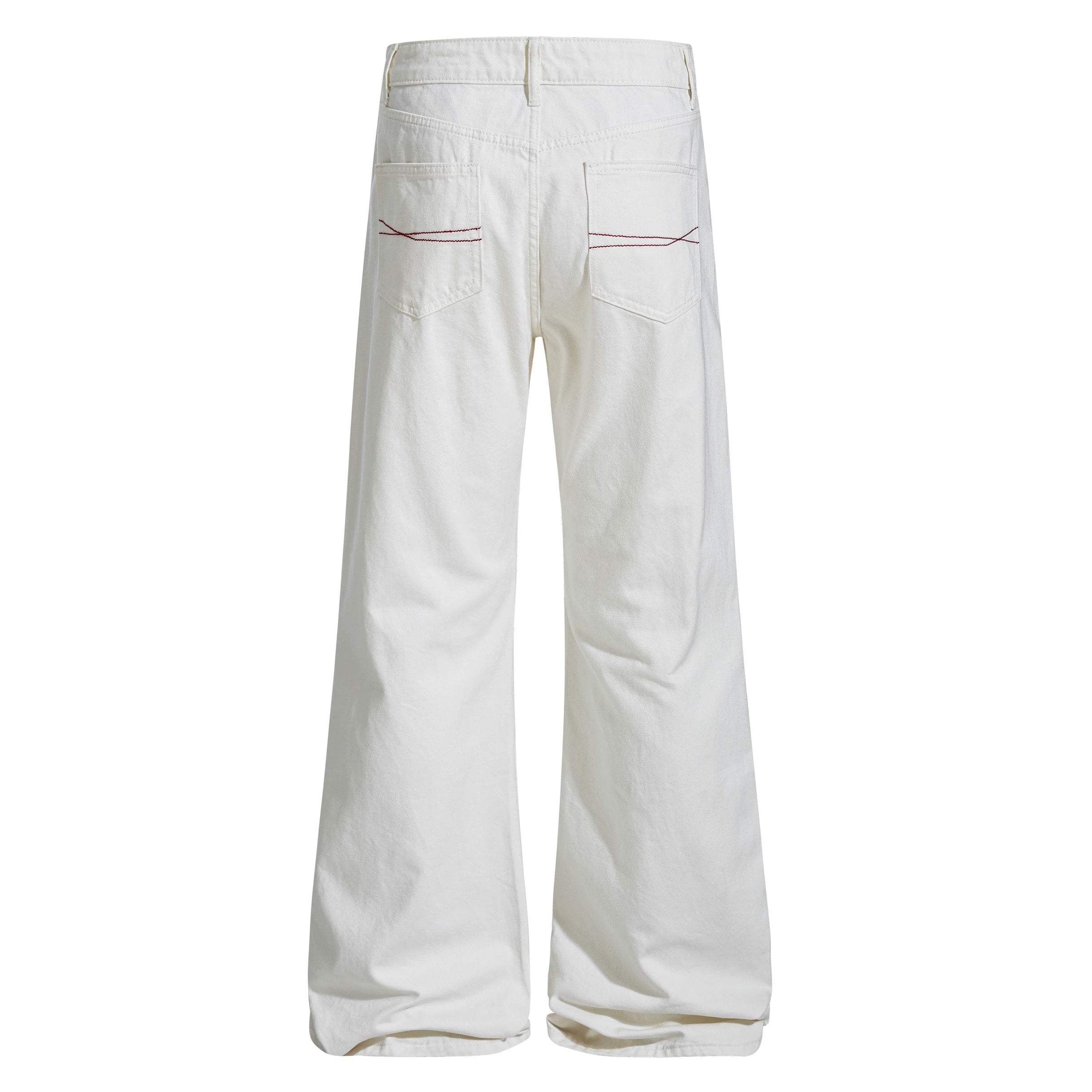 Men’s Vintage Scarf Detail Flare Jeans – American High Street Denim Pants FE0032