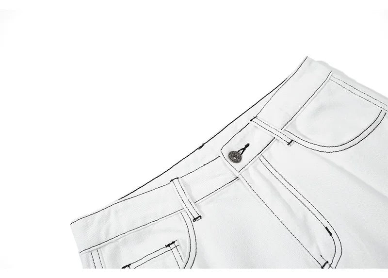 American Curved Wide-Leg Streetwear Trousers  FE0297
