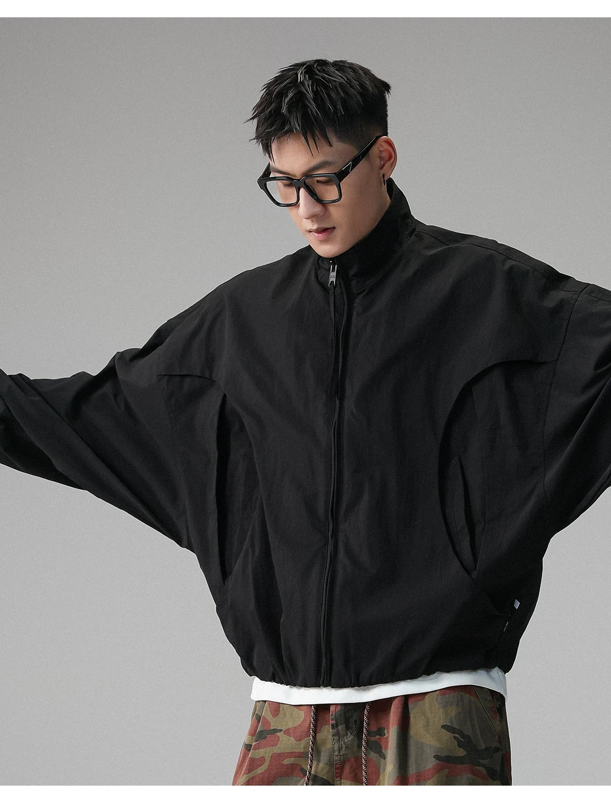 American Stand-Collar Jacket – Vintage Minimalist Streetwear Outerwear   FE0351
