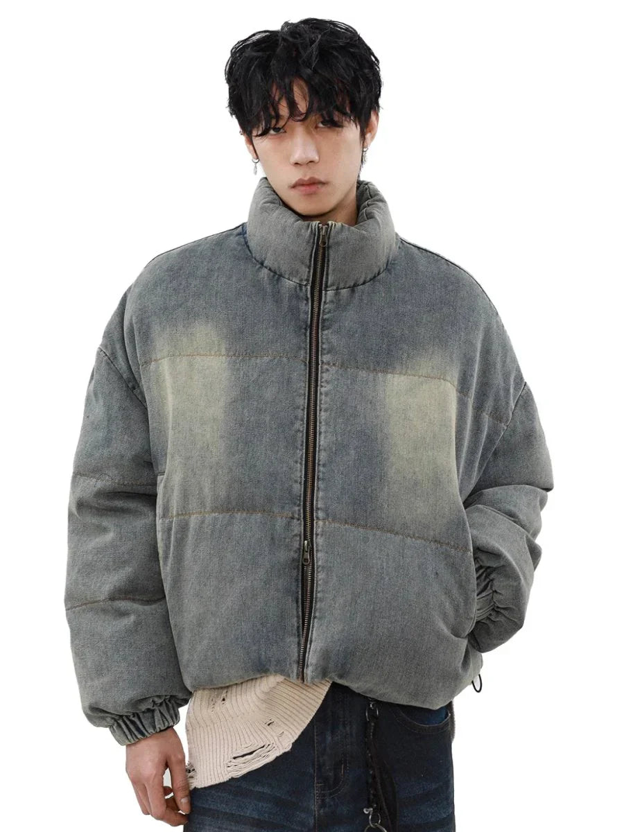 WASHED DENIM DOWN JACKET   FE0124