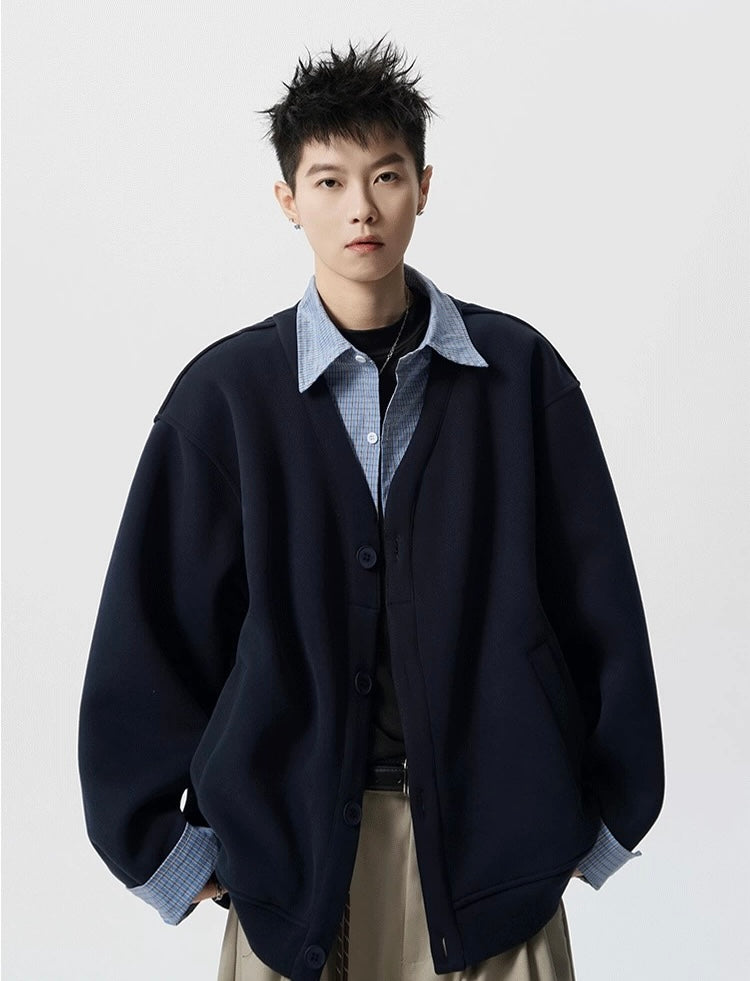 Relaxed Vintage Streetwear Sweater Jacket  FE0320