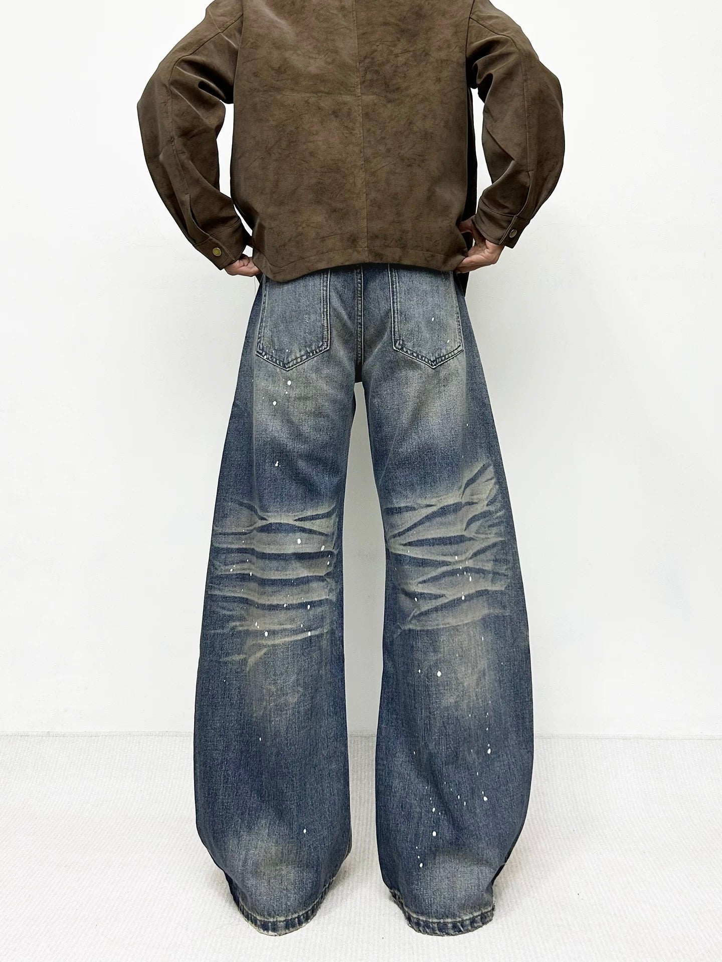 Men’s American Washed Splatter Blade-Cut Jeans  FE0341