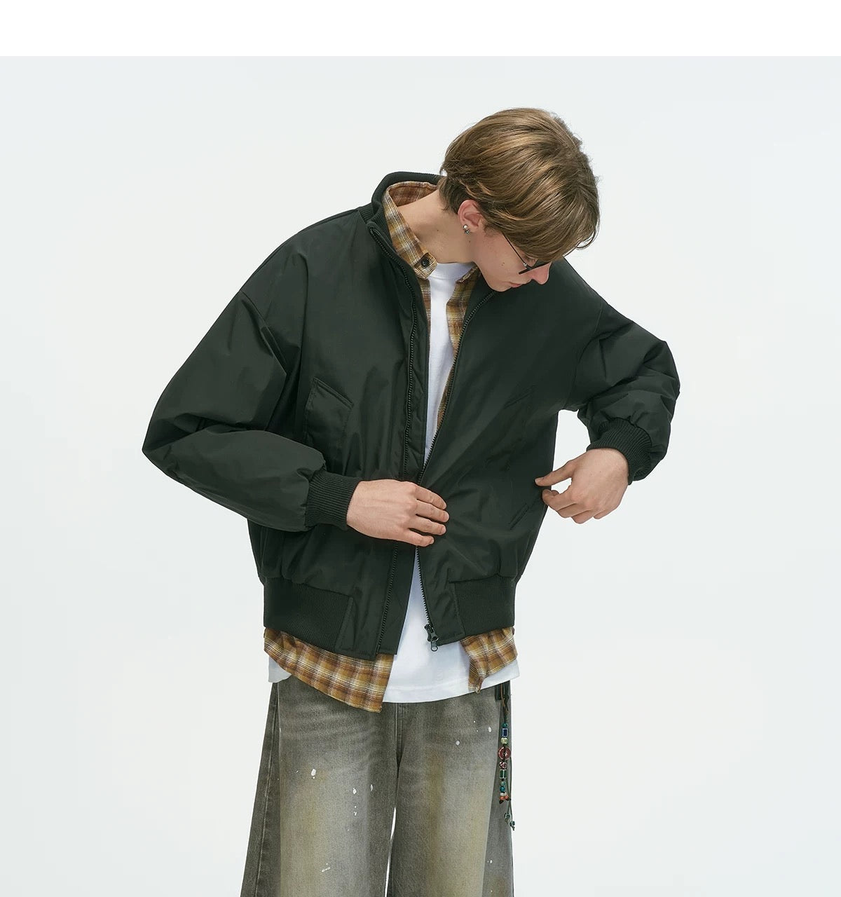 Stand Collar Down Jacket – Minimalist Warm Puffer for Winter Street Style   FE0073