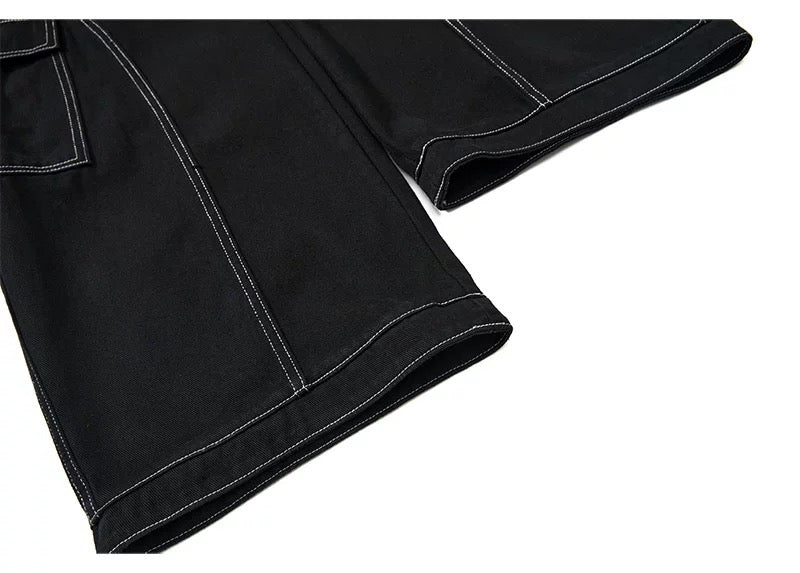 American Curved Wide-Leg Streetwear Trousers  FE0297