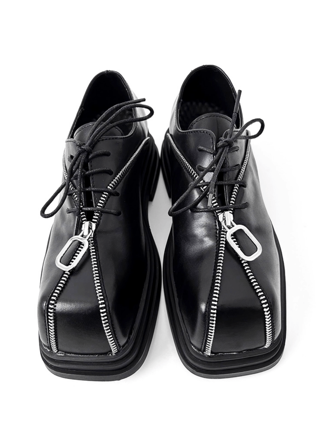 Square head leather shoes S046