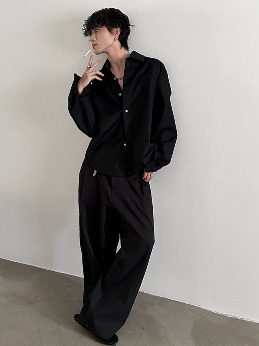 [GENESISBOY] short long-sleeved shirt  FE0555