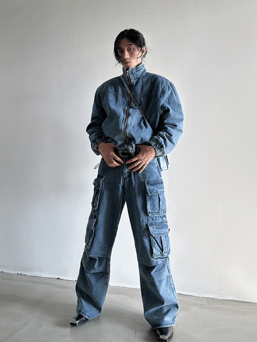 [GENESISBOY] Heavy Wash Multi-Pocket Jeans   FE0424