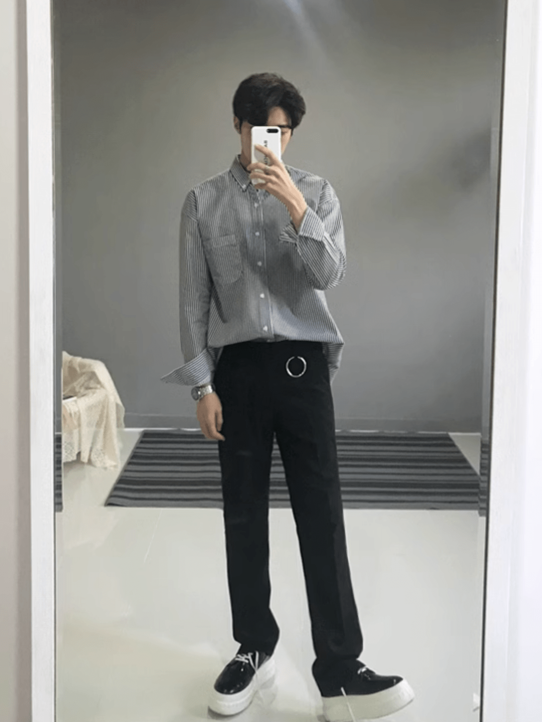 [MRCYC] Autumn long-sleeved striped shirt men   FE0550