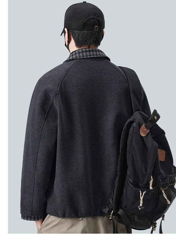 Men’s Loose-Fit Sheep Wool Padded Jacket   FE0075