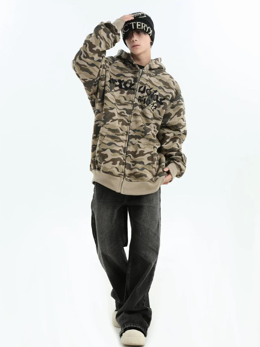[INSstudios] FULL PRINT CAMOUFLAGE JACKET FE0483